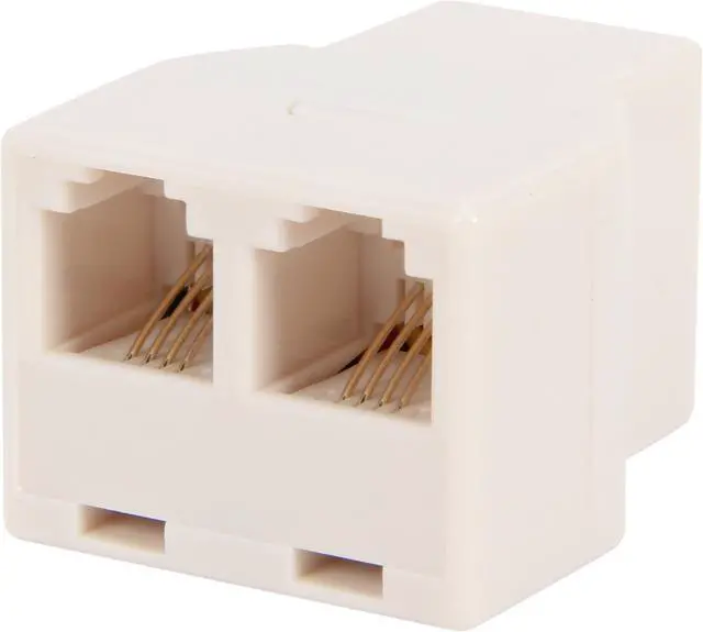 Main image of Nippon Labs AD-64-F2F-WH RJ11 Telephone Jack Splitter Adapter, Male to 2 Female, White - OEM