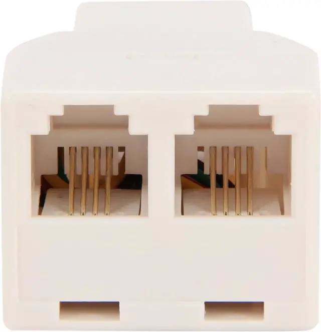 Alt view image 2 of 4 - Nippon Labs AD-64-F2F-WH RJ11 Telephone Jack Splitter Adapter, Male to 2 Female, White - OEM
