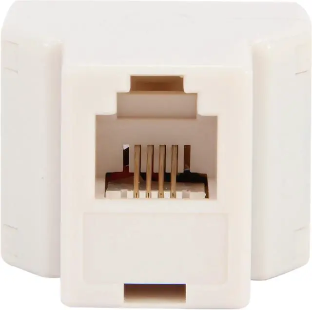 Alt view image 3 of 4 - Nippon Labs AD-64-F2F-WH RJ11 Telephone Jack Splitter Adapter, Male to 2 Female, White - OEM