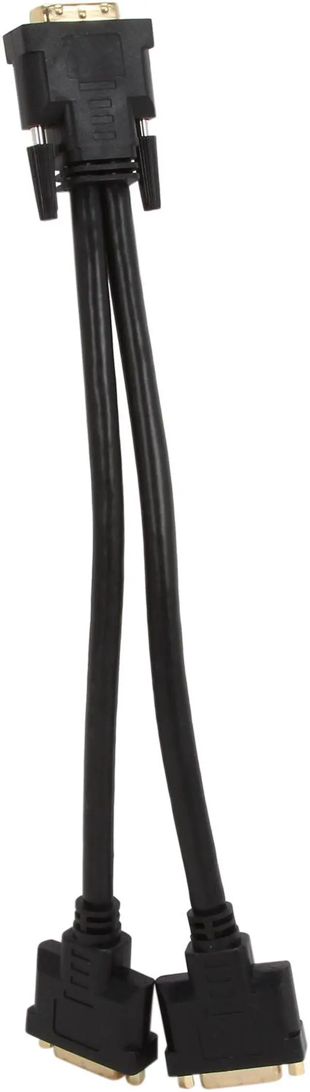 Alt view image 2 of 3 - Nippon Labs DVI-ADT-1M2F-BK 1 ft. DVI-D Male to 2 DVI-I Female Heavy Duty Y ADAPTOR Cable, Black - OEM