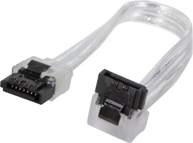 Main image of Nippon Labs SATA3L0.5FT-90/180SL 6" SATA III Male to Male Latching Cable(Flat to Right Angle), Silver - OEM
