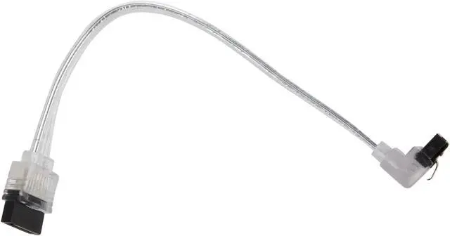 Alt view image 2 of 3 - Nippon Labs SATA3L0.5FT-90/180SL 6" SATA III Male to Male Latching Cable(Flat to Right Angle), Silver - OEM