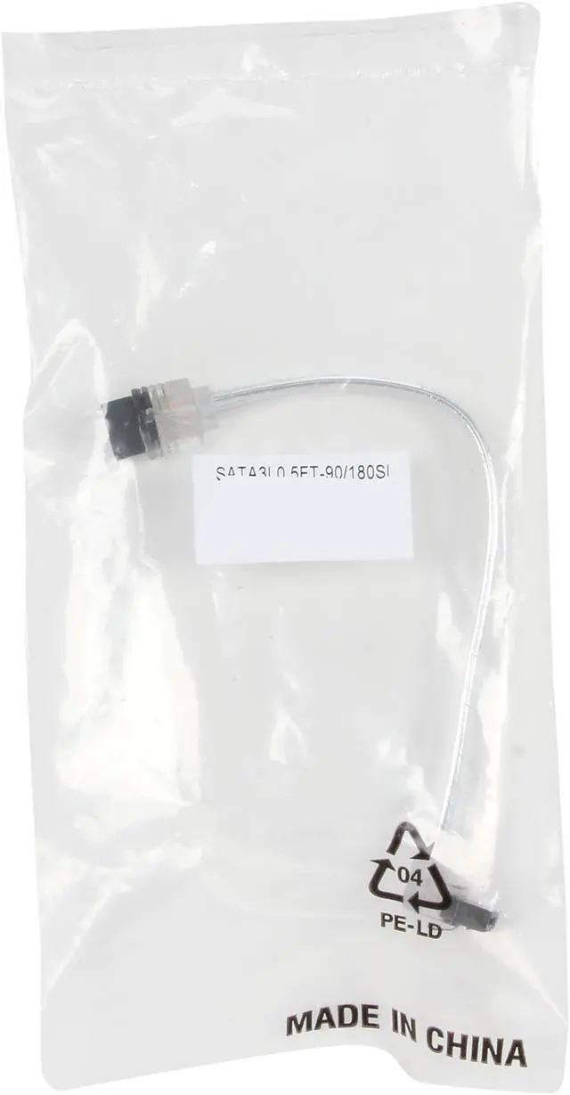 Alt view image 3 of 3 - Nippon Labs SATA3L0.5FT-90/180SL 6" SATA III Male to Male Latching Cable(Flat to Right Angle), Silver - OEM