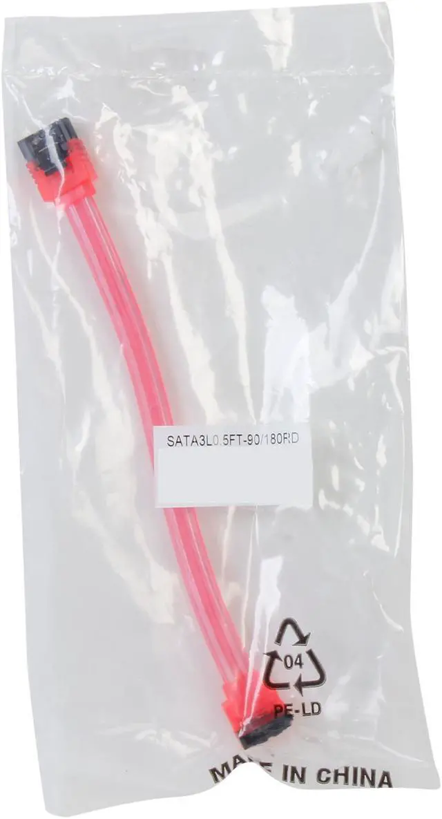 Alt view image 3 of 3 - Nippon Labs SATA3L0.5FT-90/180RD 0.5 ft. SATA III Cable w/ Locking Latch (90 degree to 180 degree) 0.5 feet - OEM