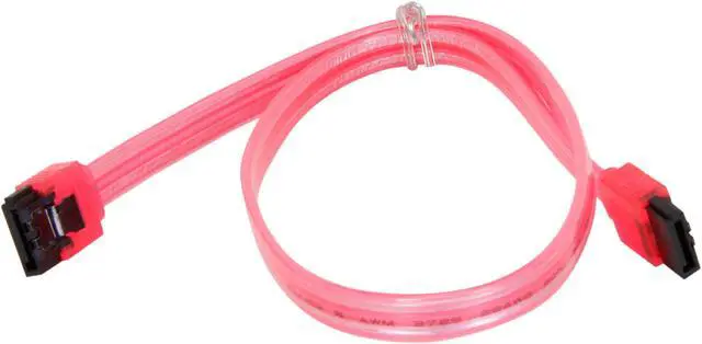 Alt view image 2 of 3 - Nippon Labs SATA3L-1.5FT-RD 1.5 ft. SATA III Male to Male Latching Cable, UV Red - OEM