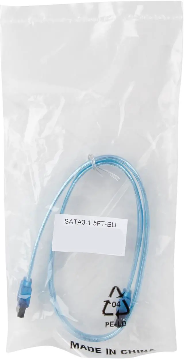 Alt view image 3 of 3 - Nippon Labs SATA3-1.5FT-BU 1.5 ft. SATA III Male to Male Cable, UV Blue - OEM