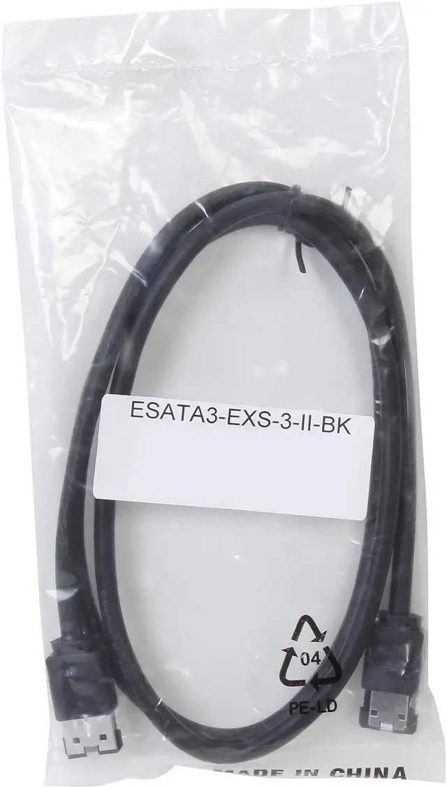 Alt view image 3 of 3 - Nippon Labs ESATA3-EXS-3-llBK 3 ft. eSATA III(Type I) Male to Male Cable, Black - OEM