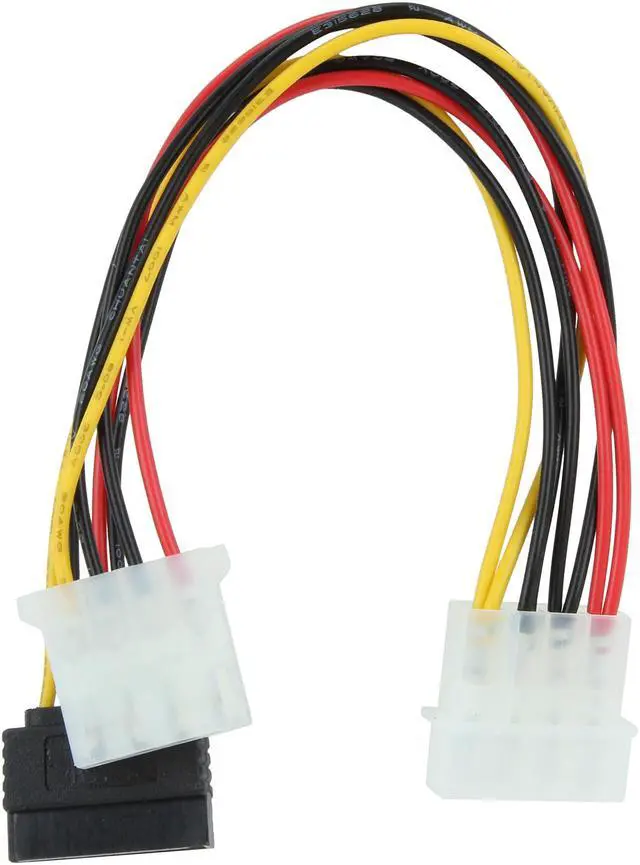 Alt view image 2 of 3 - Nippon Labs SATA4PMF-Y4PMM 8 in. 4pin MOLEX Male to 15pin SATA II and 4pin MOLEX Female Power Cable - OEM