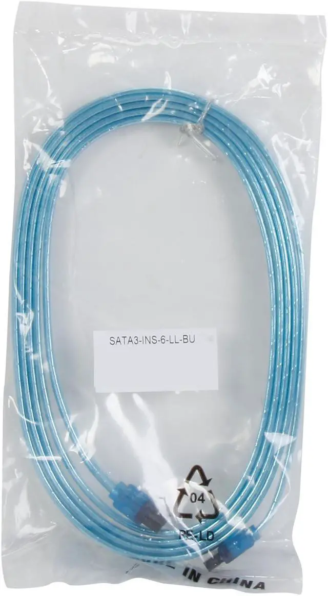 Alt view image 3 of 3 - Nippon Labs 6 ft SATA3-INS-6-LL-BU 6ft Blue 6 Gbit/s Shielded Cable 6 feet- OEM