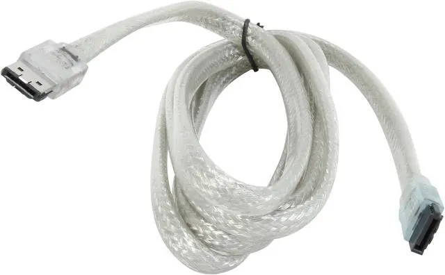 Alt view image 2 of 3 - Nippon Labs ESATA3-SATA3-6-SL 6ft SATA External Shielded 6 ft Cable - eSATA to SATA (Type I to Type L) - Silver, SATA-III (6.0Gbit/s) 6 feet