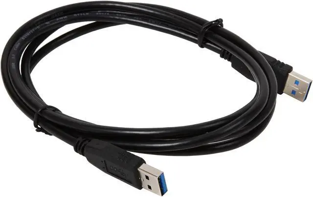 Alt view image 2 of 3 - Nippon Labs USB3-6MM-BK 6 ft. Black USB 3.0 A Male to A Male Cable