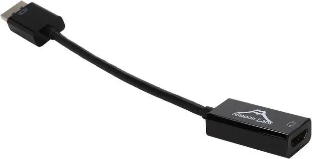 Alt view image 2 of 3 - Nippon Labs AD-DP-HDMI-PS 6" DP DisplayPort Male to HDMI Female 1080P Passive Adapter - OEM