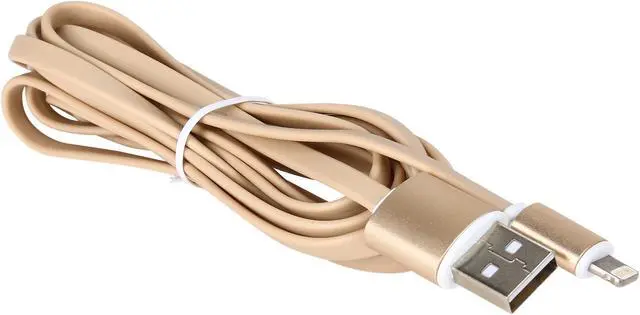 Alt view image 2 of 2 - Nippon Labs USB-LI-6-GL Gold Aluminum MFI Lightning Flat Cable with Gold Connetors and Gold Cable - OEM