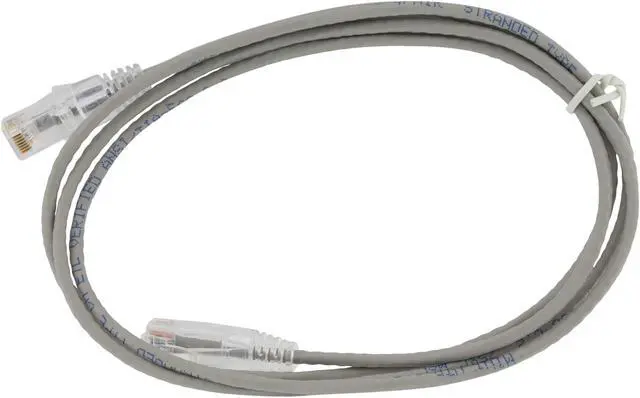 Alt view image 2 of 2 - Nippon Labs 28 AWG Snagless Ultra Slim Cat6  Ethernet Patch Cable - Network Internet Cord - RJ45, Stranded, 550Mhz, UTP, - 5ft, Gray