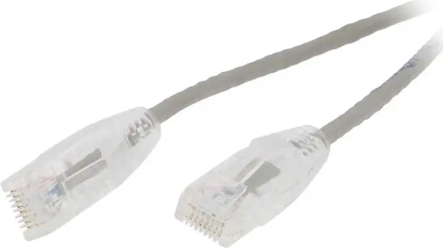 Main image of Nippon Labs 28 AWG Snagless Ultra Slim Cat6 Ethernet Patch Cable - Network Internet Cord - RJ45, Stranded, 550Mhz, UTP, - 6ft, Gray