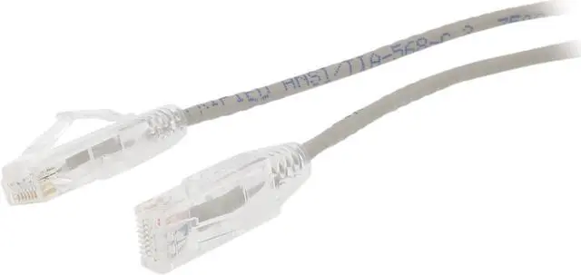 Main image of Nippon Labs 28 AWG Snagless Ultra Slim Cat6 Ethernet Patch Cable - Network Internet Cord - RJ45, Stranded, 550Mhz, UTP, - 10ft, Gray