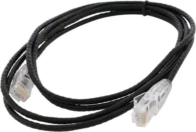 Alt view image 2 of 2 - Nippon Labs 28 AWG Snagless Ultra Slim Cat6 Ethernet Patch Cable - Network Internet Cord - RJ45, Stranded, 550Mhz, UTP, - 6ft, Black