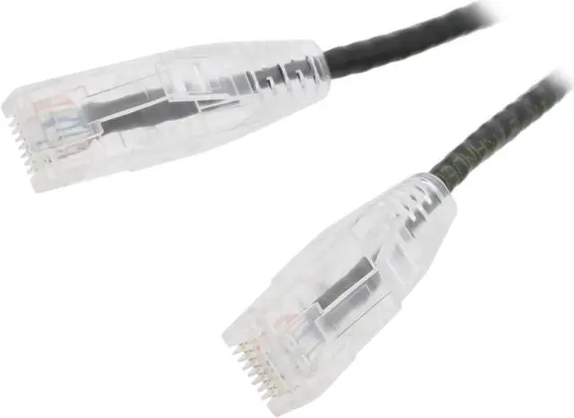 Main image of Nippon Labs 28 AWG Snagless Ultra Slim Cat6 Ethernet Patch Cable - Network Internet Cord - RJ45, Stranded, 550Mhz, UTP, - 7ft, Black