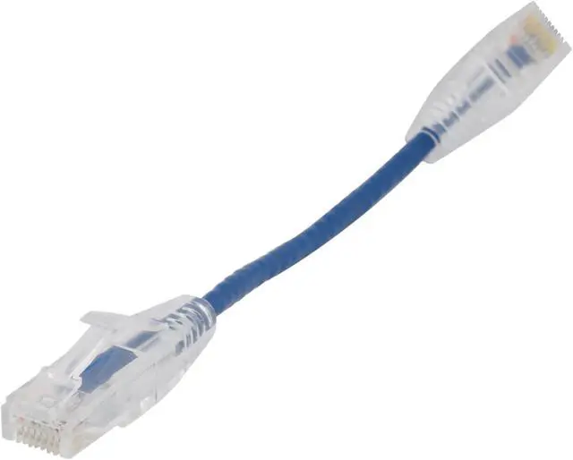 Main image of Nippon Labs 28 AWG Snagless Ultra Slim Cat6  Ethernet Patch Cable - Network Internet Cord - RJ45, Stranded, 550Mhz, UTP, - 0.5ft, Blue