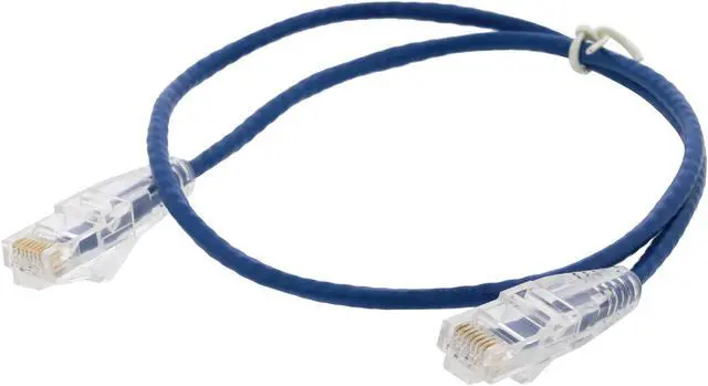 Alt view image 2 of 2 - Nippon Labs 28 AWG Snagless Ultra Slim Cat6  Ethernet Patch Cable - Network Internet Cord - RJ45, Stranded, 550Mhz, UTP, - 2ft, Blue