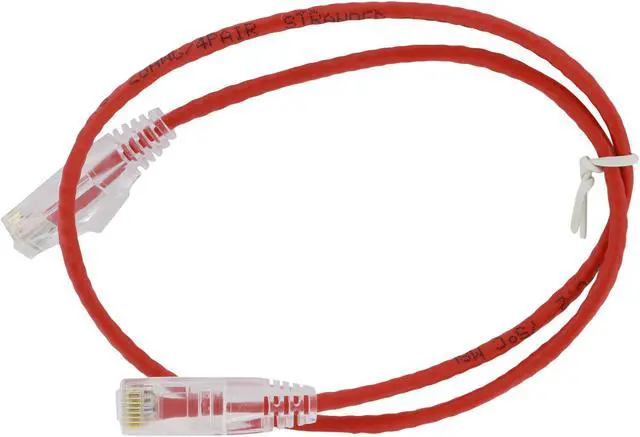 Alt view image 2 of 2 - Nippon Labs 28 AWG Snagless Ultra Slim Cat6  Ethernet Patch Cable - Network Internet Cord - RJ45, Stranded, 550Mhz, UTP, - 2ft, Red