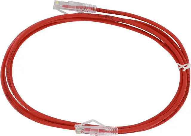 Alt view image 2 of 2 - Nippon Labs 28 AWG Snagless Ultra Slim Cat6  Ethernet Patch Cable - Network Internet Cord - RJ45, Stranded, 550Mhz, UTP, - 7ft, Red