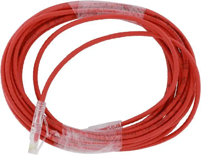 Alt view image 2 of 2 - Nippon Labs 28 AWG Snagless Ultra Slim Cat6  Ethernet Patch Cable - Network Internet Cord - RJ45, Stranded, 550Mhz, UTP, - 20ft, Red