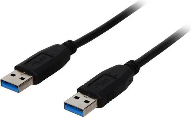 Main image of Nippon Labs USB3-6MM-BK-2P 6 ft. Black USB 3.0 A Male to A Male Cable, 2 Packs