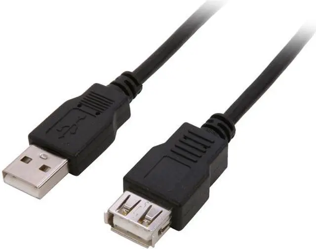 Main image of Nippon Labs Black 15 ft. USB cable A/Male to A/Female Extension USB Cable Model USB-15-MF-BK-2P, 2 Packs