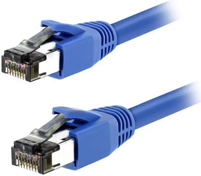 Alt view image 2 of 2 - Nippon Labs Cat8 RJ45 3FT Ethernet Patch Internet Network LAN Cable, Indoor/Outdoor, 24AWG, Shielded Latest 40Gbps 2000Mhz, Weatherproof S/FTP for Router, PS4, PS5, Xbox, PoE, Switch, Modem (Blue)