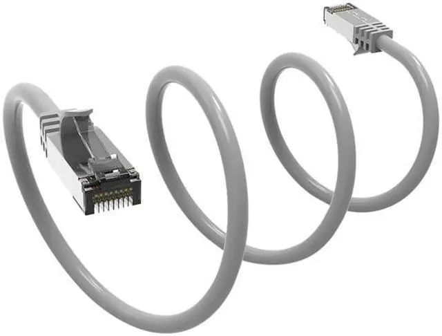 Alt view image 2 of 2 - Nippon Labs Cat8 RJ45 10ft Ethernet Patch Internet Network LAN Cable, In/Outdoor, 26AWG, Shielded Latest 40Gbps 2000MHz, Weatherproof S/ftP -in Wall, Outdoor for Gaming/Router/Modem/PC/Switch (Gray)