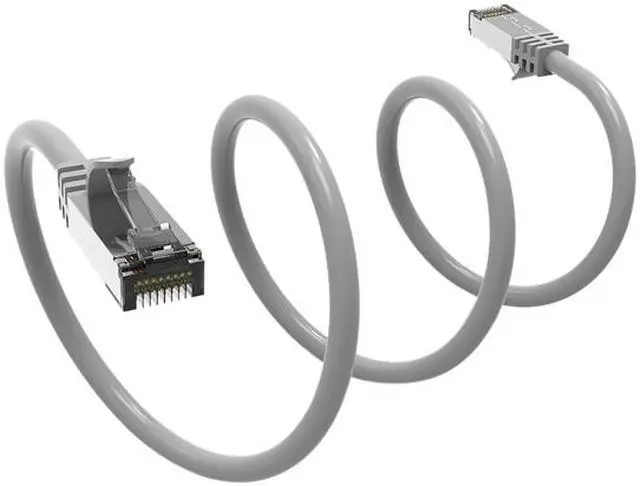 Alt view image 2 of 2 - Nippon Labs Cat8 RJ45 3ft Ethernet Patch Internet Network LAN Cable, In/Outdoor, 26AWG, Shielded Latest 40Gbps 2000MHz, Weatherproof S/ftP -in Wall, Outdoor for Gaming/Router/Modem/PC/Switch (Gray)