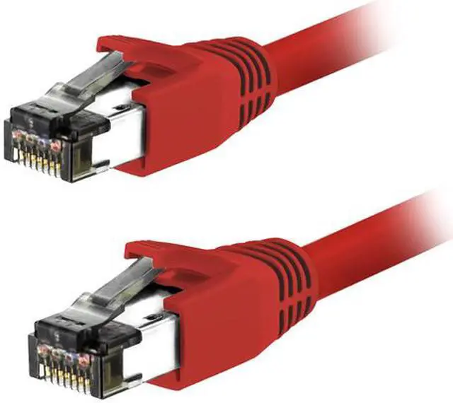 Alt view image 2 of 2 - Nippon Labs Cat8 RJ45 50FT Ethernet Patch Internet Network LAN Cable, Indoor/Outdoor, 24AWG, Shielded Latest 40Gbps 2000Mhz, Weatherproof S/FTP for Router, PS4, PS5, Xbox, PoE, Switch, Modem (Red)