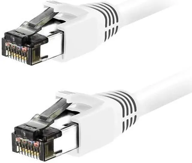 Alt view image 2 of 2 - Nippon Labs Cat8 RJ45 35FT Ethernet Patch Internet Network LAN Cable, Indoor/Outdoor, 24AWG, Shielded Latest 40Gbps 2000Mhz, Weatherproof S/FTP for Router, PS4, PS5, Xbox, PoE, Switch, Modem (White)