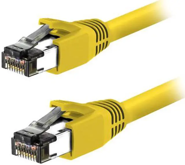 Alt view image 2 of 2 - Nippon Labs Cat8 RJ45 2FT Ethernet Patch Internet Network LAN Cable, Indoor/Outdoor, 24AWG, Shielded Latest 40Gbps 2000Mhz, Weatherproof S/FTP for Router, PS4, PS5, Xbox, PoE, Switch, Modem (Yellow)