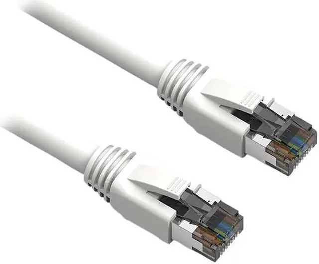 Alt view image 2 of 2 - Nippon Labs Cat8 RJ45 2FT Ethernet Patch Internet Network LAN Cable, Indoor/Outdoor, 24AWG, Shielded Latest 40Gbps 2000Mhz, Weatherproof S/FTP for Router, PS4, PS5, Xbox, PoE, Switch, Modem (White)