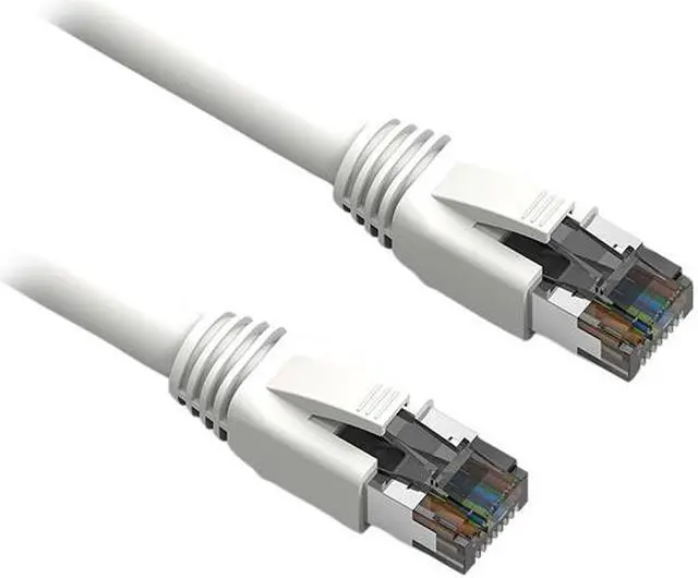 Alt view image 2 of 2 - Nippon Labs Cat8 RJ45 1FT Ethernet Patch Internet Network LAN Cable, Indoor/Outdoor, 24AWG, Shielded Latest 40Gbps 2000Mhz, Weatherproof S/FTP for Router, PS4, PS5, Xbox, PoE, Switch, Modem (White)