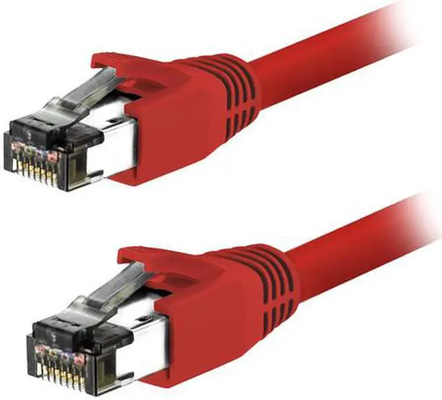 Alt view image 2 of 2 - Nippon Labs Cat8 RJ45 2FT Ethernet Patch Internet Network LAN Cable, Indoor/Outdoor, 24AWG, Shielded Latest 40Gbps 2000Mhz, Weatherproof S/FTP for Router, PS4, PS5, Xbox, PoE, Switch, Modem (Red)