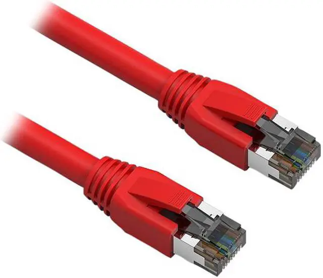 Main image of Nippon Labs Cat8 RJ45 1FT Ethernet Patch Internet Network LAN Cable, Indoor/Outdoor, 24AWG, Shielded Latest 40Gbps 2000Mhz, Weatherproof S/FTP for Router, PS4, PS5, Xbox, PoE, Switch, Modem (Red)