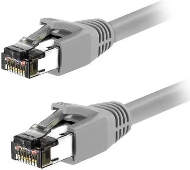 Alt view image 2 of 2 - Nippon Labs Cat8 RJ45 0.5FT Ethernet Patch Internet Network LAN Cable, Indoor/Outdoor, 24AWG, Shielded Latest 40Gbps 2000Mhz, Weatherproof S/FTP for Router, PS4, PS5, Xbox, PoE, Switch, Modem (Gray)