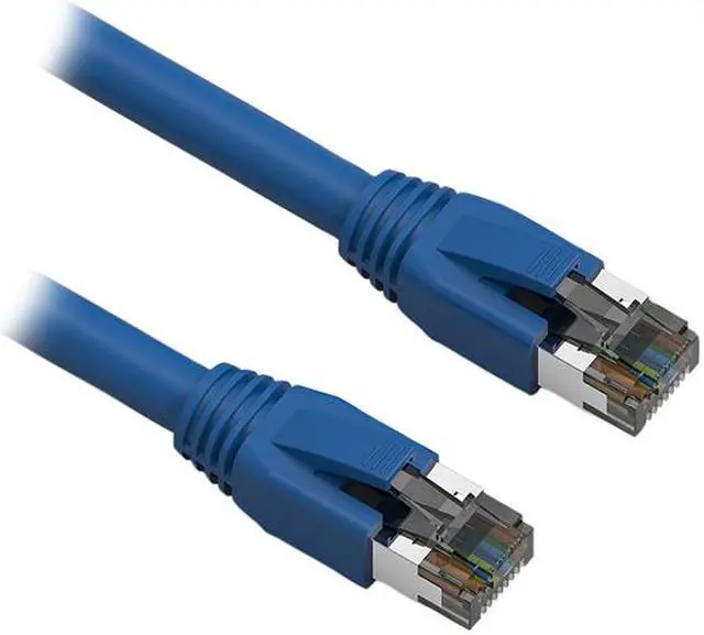 Main image of Nippon Labs Cat8 RJ45 2FT Ethernet Patch Internet Network LAN Cable, Indoor/Outdoor, 24AWG, Shielded Latest 40Gbps 2000Mhz, Weatherproof S/FTP for Router, PS4, PS5, Xbox, PoE, Switch, Modem (Blue)