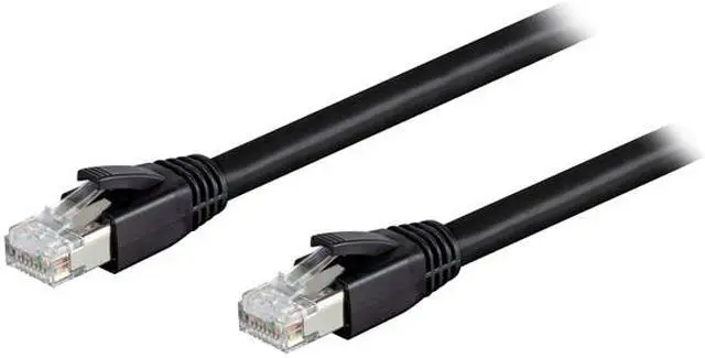 Alt view image 2 of 3 - Nippon Labs Cat8 RJ45 2FT Ethernet Patch Internet Network LAN Cable, Indoor/Outdoor, 24AWG, Shielded Latest 40Gbps 2000Mhz, Weatherproof S/FTP for Router, PS4, PS5, Xbox, PoE, Switch, Modem (Black)