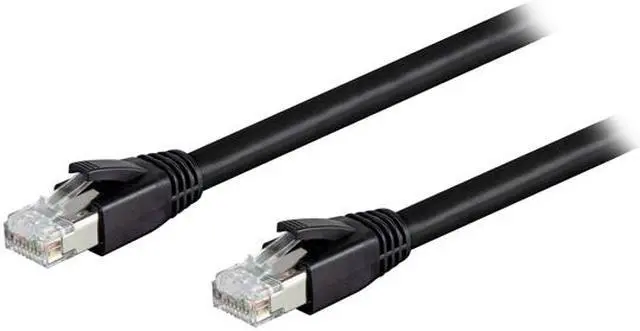 Alt view image 2 of 3 - Nippon Labs Cat8 RJ45 1FT Ethernet Patch Internet Network LAN Cable, Indoor/Outdoor, 24AWG, Shielded Latest 40Gbps 2000Mhz, Weatherproof S/FTP for Router, PS4, PS5, Xbox, PoE, Switch, Modem (Black)