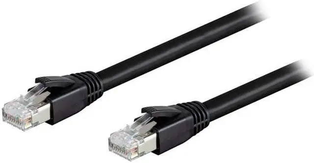 Alt view image 2 of 3 - Nippon Labs Cat8 RJ45 0.5FT Ethernet Patch Internet Network LAN Cable, Indoor/Outdoor, 24AWG, Shielded Latest 40Gbps 2000Mhz, Weatherproof S/FTP for Router, PS4, PS5, Xbox, PoE, Switch, Modem (Black)