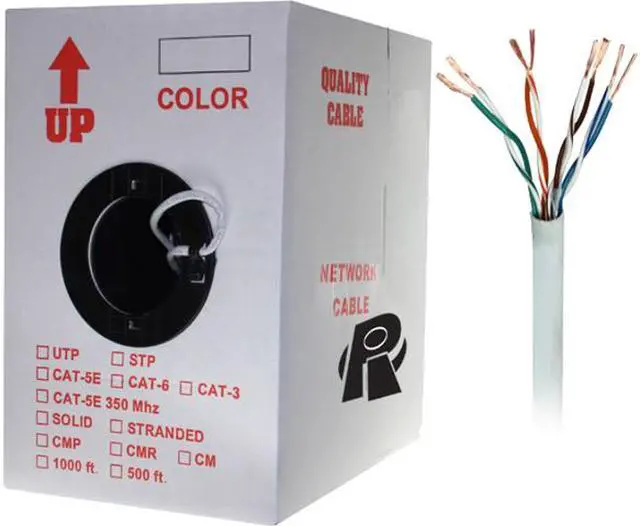 Main image of Nippon Labs 50CP-C6-ST-1K-WH1000 ft. Bare Copper 24AWG Cat6 Bulk Cable, Stranded Wire - White