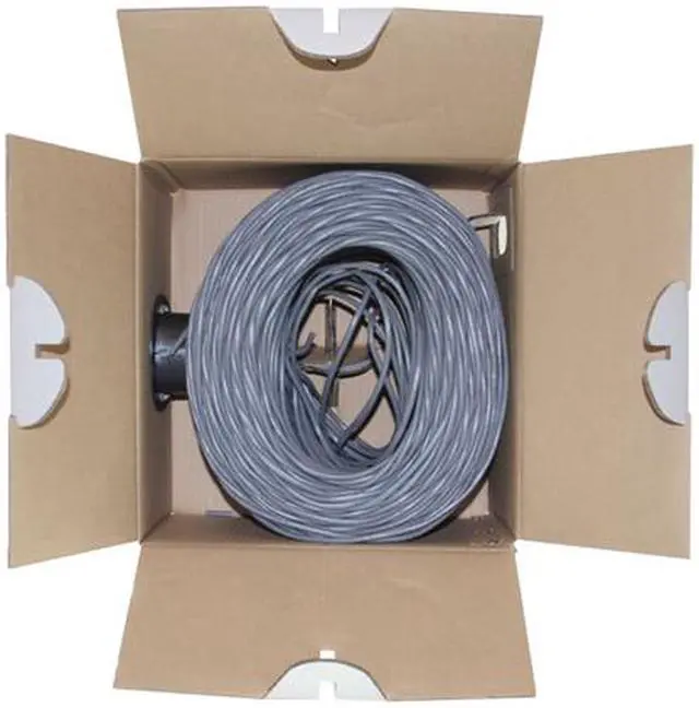 Alt view image 3 of 3 - Nippon Labs 50CP-C6-ST-1K-GY 1000 ft. Bare Copper 24AWG Cat6 Bulk Cable, Stranded Wire - Gray