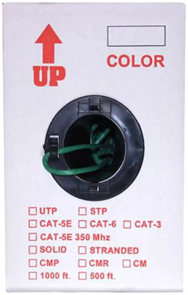 Alt view image 2 of 3 - Nippon Labs 50CP-C6-ST-1K-GN 1000 ft. Bare Copper 24AWG Cat6 Bulk Cable, Stranded Wire - Green