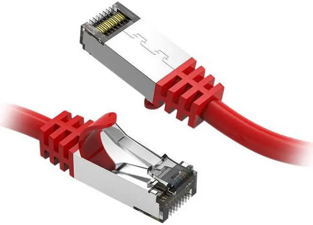 Main image of Nippon Labs Cat8 RJ45 1ft Ethernet Patch Internet Network LAN Cable, In/Outdoor, 26AWG, Shielded Latest 40Gbps 2000MHz, Weatherproof S/ftP -in Wall, Outdoor for Gaming/Router/Modem/PC/Switch (Red)