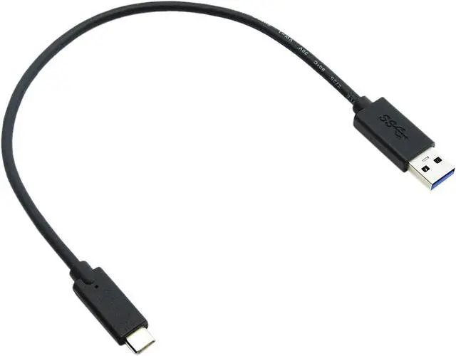 Alt view image 2 of 2 - Nippon Labs 50USB2-CM-AM-1 1 ft. USB-C Male to USB A Male Charge and Data Transfer Cable - Black