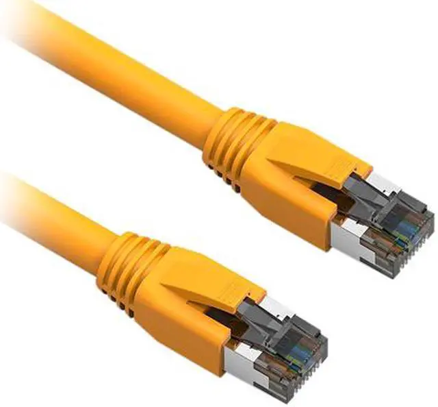 Alt view image 2 of 2 - Nippon Labs 60CAT8-2-24YW-10P Cat 8 Ethernet Cable 2 feet - Yellow | 2GHz, 40G, 24AWG, S/FTP - Shielded Latest 40Gbps 2000Mhz SFTP Patch Cord - in Wall, Outdoor for Router, Modem, Gaming etc. - 10 Packs